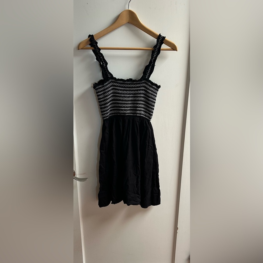 Black and white stripes mini dress